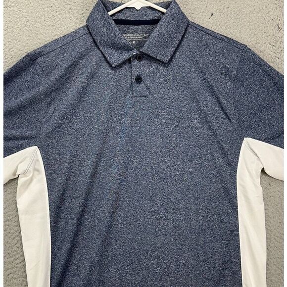 Nike Golf Shirt Mens Small Dri-Fit Blue Tour Performance Vented Golf Polo Rugby